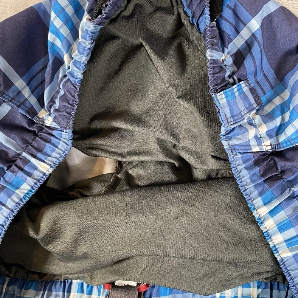 The North Face Mens Swim Trunks Size XL Blue Plaid‎ Lined Beach Board Shorts